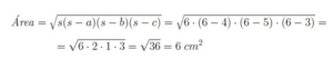 Usando o teorema de Herão para calcular a área de um triângulo