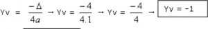 Exemplo para calcular o vértice da parábola - Y do vértice