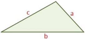 Triângulo com seus lados para Fórmula do Teorema de Herão