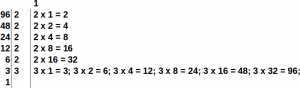 Fatoração exemplo 2 - Multiplicação dos fatores